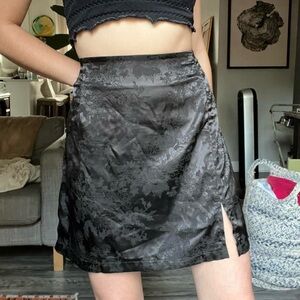 Elegant Black Floral Skirt